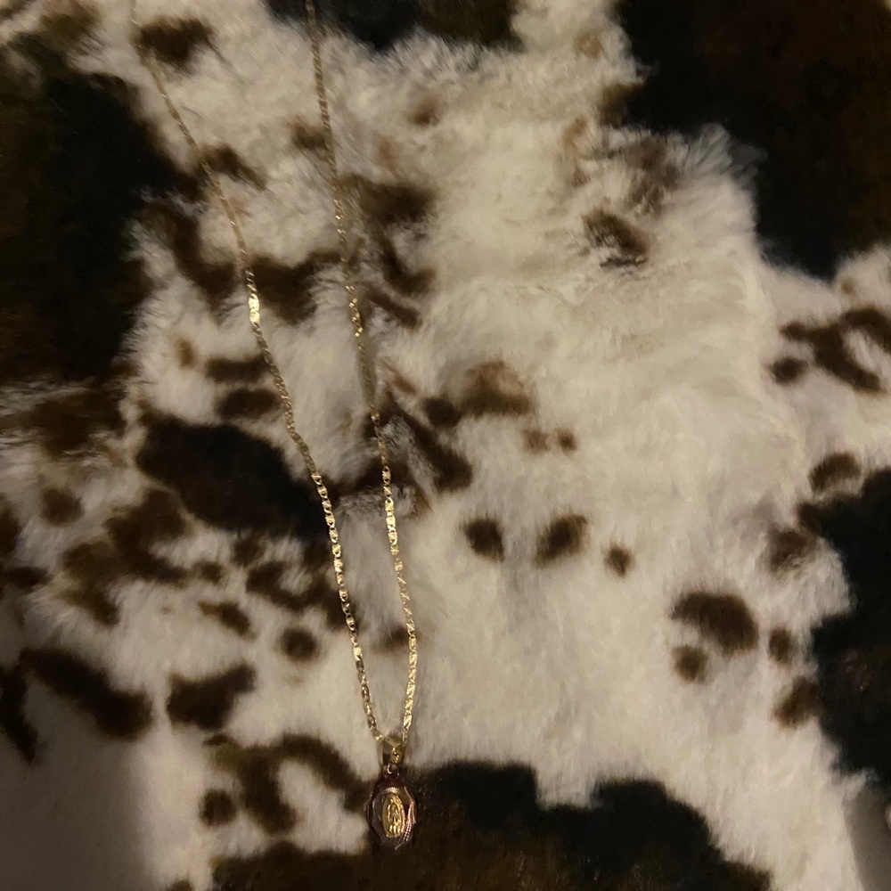 Real Gold Virgen Mary necklace